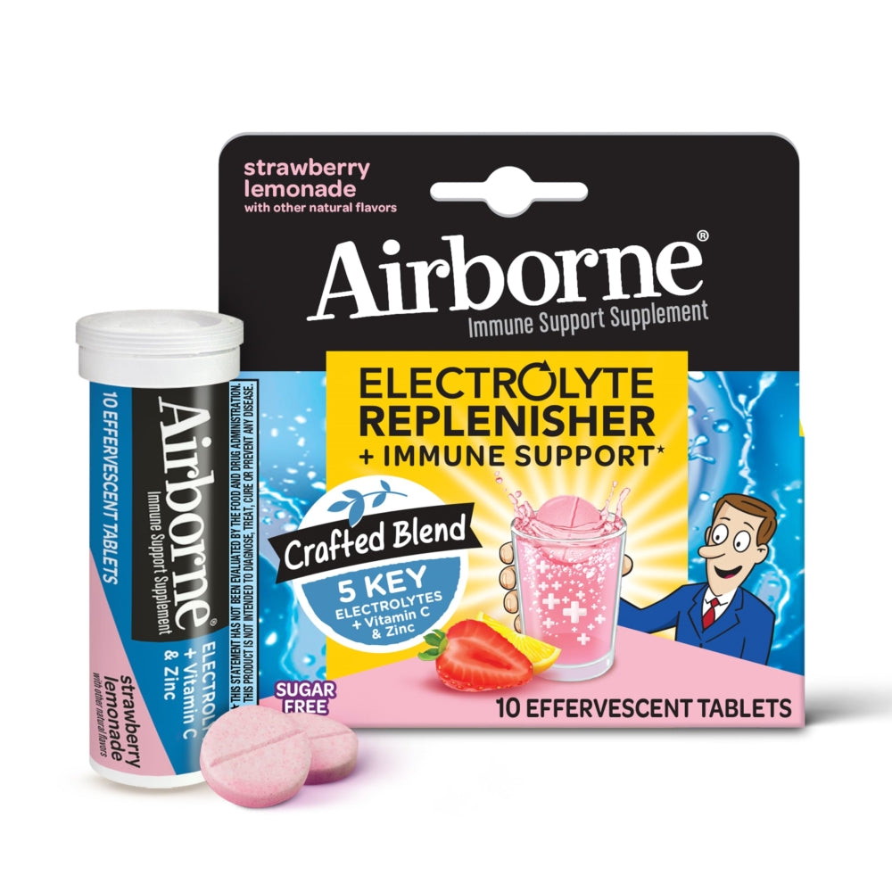 Airborne® Effervescent Tablets - Electrolyte Replenisher - Strawberry Lemon 72/10 ct.