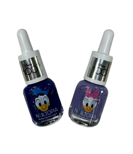 Nailtopia Disney 100 Nail Lacquer Kit Donald Duck & Daisy Purple/Blue Vegan