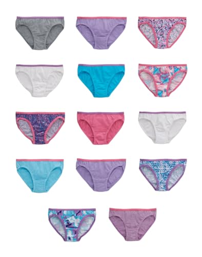 Hanes Girls Underwear Bikini 14-Pack, 6, Assorted
