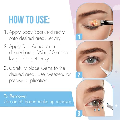 DUO 3 in 1 Believe & Dream Holiday 3-pair Gift Set, Includes DUO Clear Quick-Set Adhesive, Crystal Gems and Body Sparkle, 1-pack