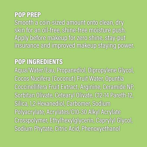 POP Beauty ZERO SHINE HYDRATOR - Oil Free Hydrating Moisturizer, Cactus Fruit Extract and Ceramides Soothe Skin | 2 Fl Oz