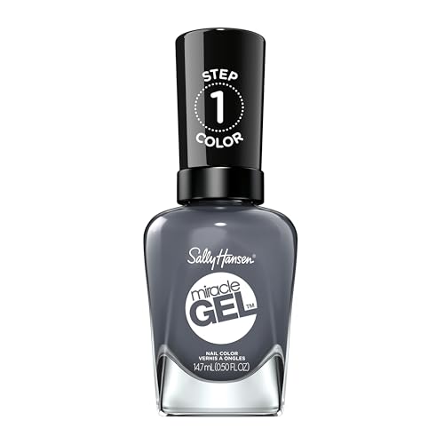 Sally Hansen Miracle Gel™, Slate-r Girl, Long Lasting, Gel-Like Formula, No UV Lamp Needed, Grey Nail Polish