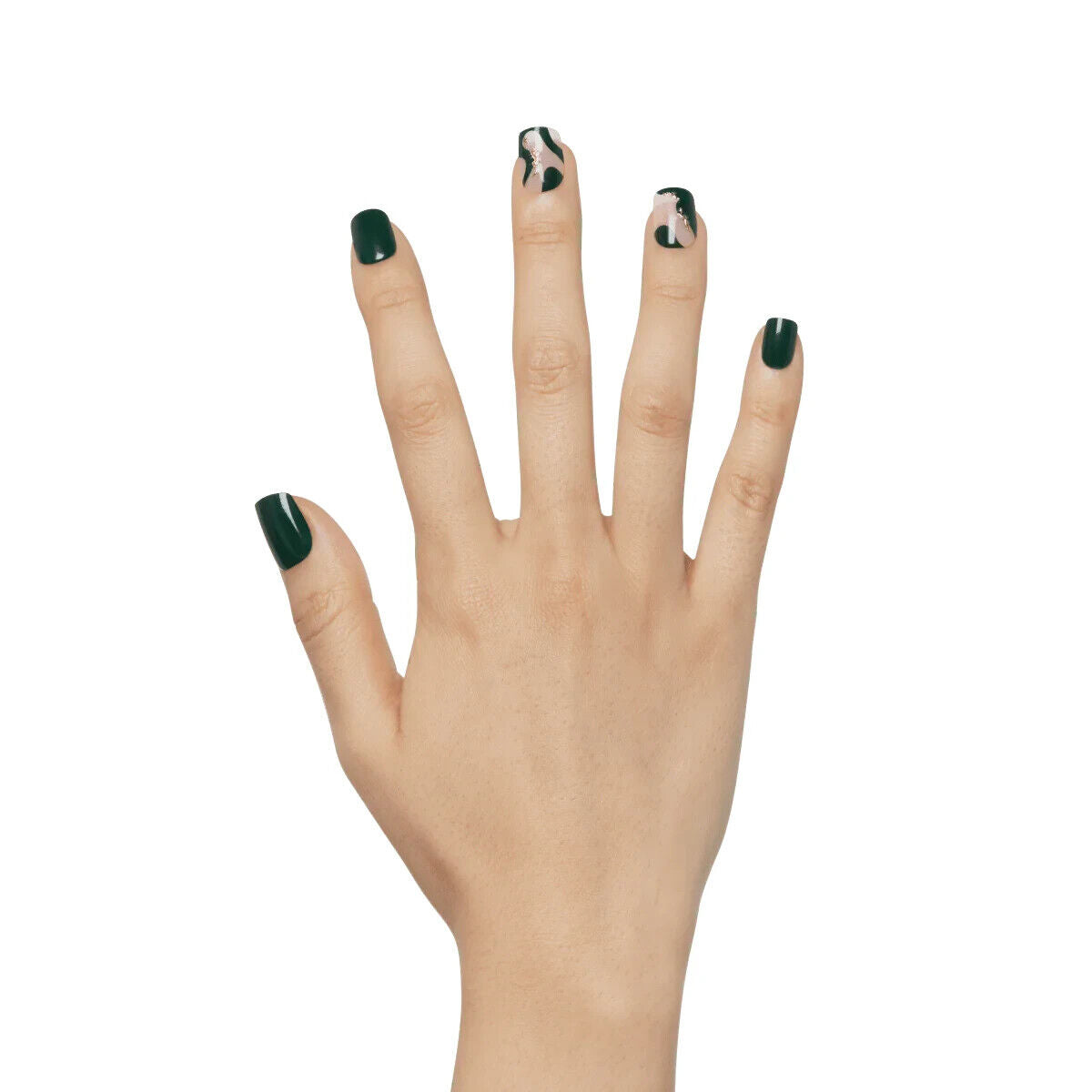 KISS imPRESS Press-on Manicure, Short Square, Time Lapse, Green 30 Ct.