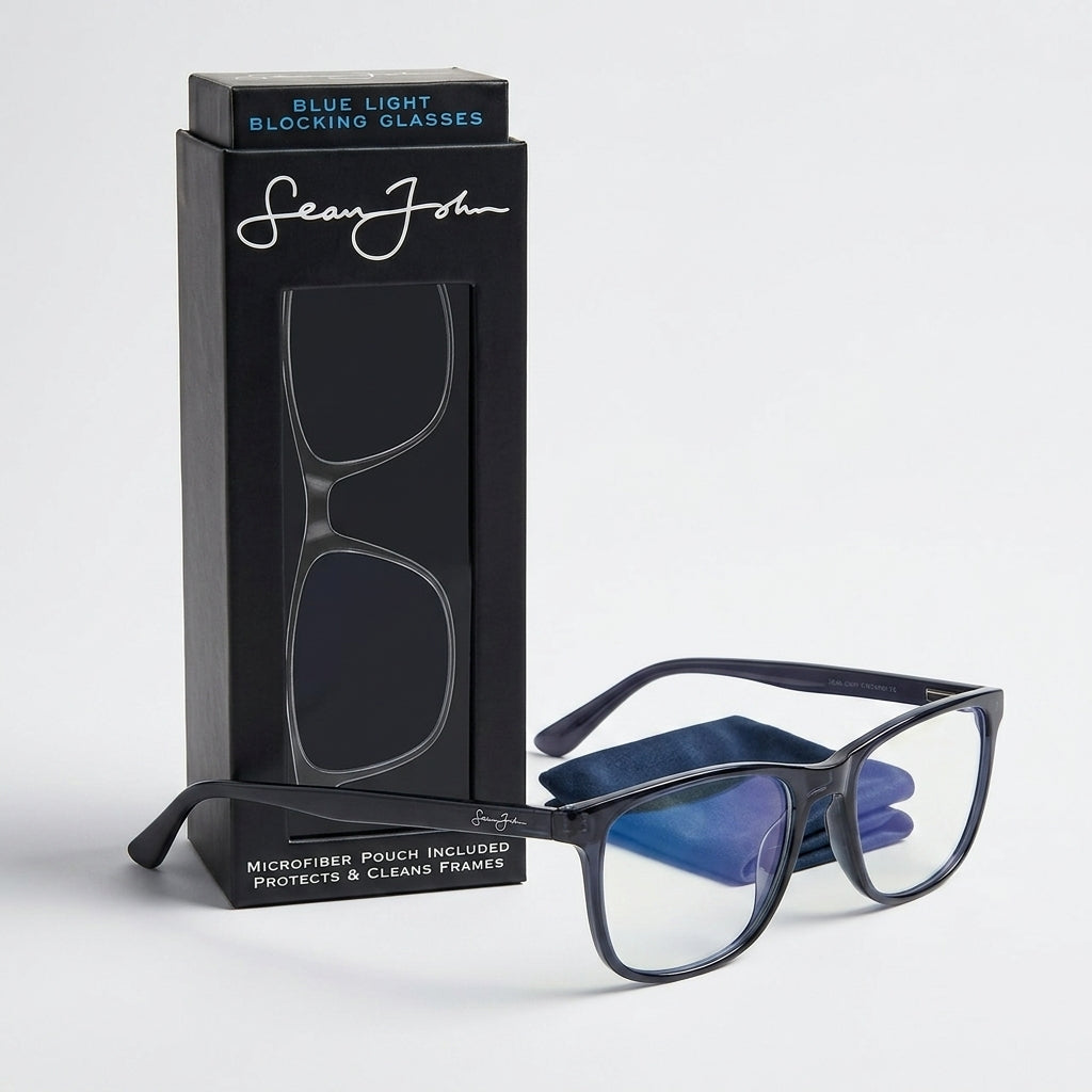 Sean John Style Kings Blue Light Blocking Glasses Black Frame Computer Eyewear