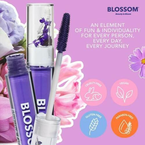 Blossom Beauty in Bloom Colored Volumizing Mascara Crystal Iridescence Lip Gloss Purple Set