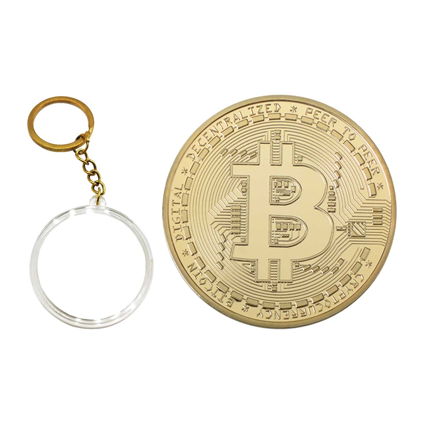 Cryptocurrency Collectors Edition 40mm Crypto Coin Keychain Capsule Set Bitcoin