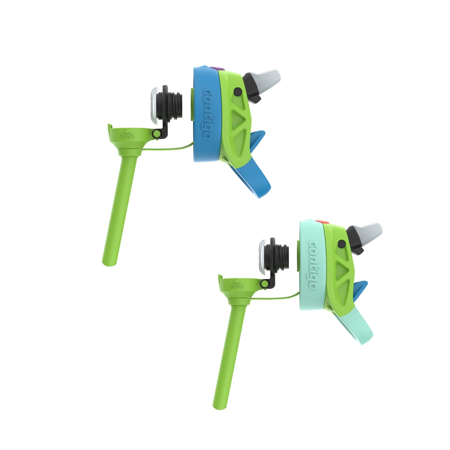 Contigo Autospout Water Bottle, 14oz (Pack of 2), Cool Lime (Donuts GFX) Cool Lime/Jade Vine