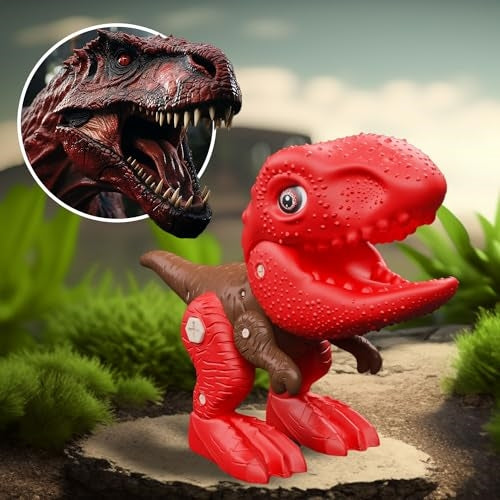 Build your own Dinosaur - Glows in the Dark and Roars - Movable Pieces - Fun and Educational STEM Screw Together Build Toys - Ages 3+