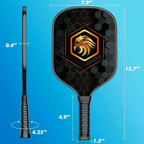 Pickleball Paddles - Pickleball Raquette Set of 2 Pro Pickleball Paddle, Polypropylene Honeycomb Core Lightweight Pickleball Paddles Set of 2, 4 Pickle Balls & Carry Bag