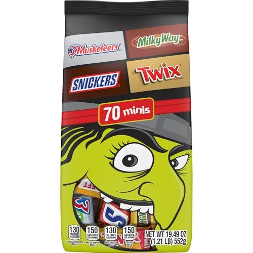 Mars, Snickers Twix Milky Way & 3 Musketeers Minis Halloween Candy Variety Pack, 19.49 Ounce