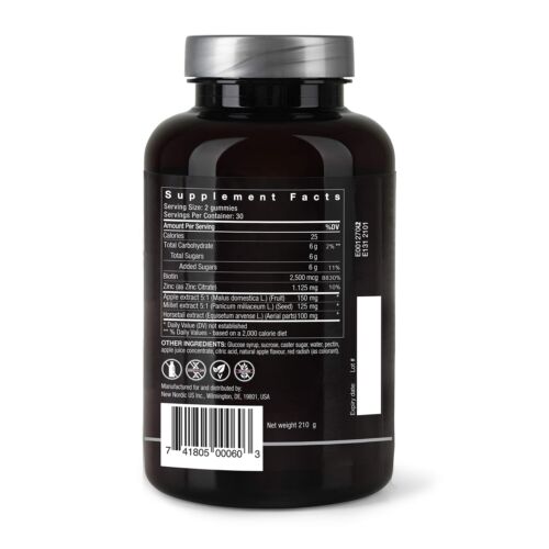 New Nordic Hair Volume Gummies | Biotin for Healthy Hair Skin & Nails | 60 Count