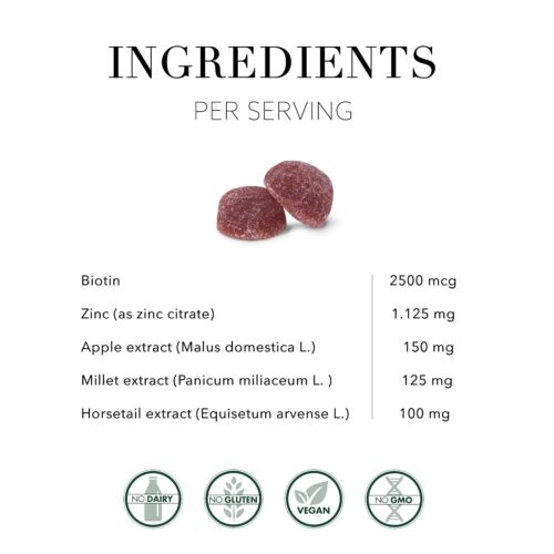 New Nordic Hair Volume Gummies | Biotin for Healthy Hair Skin & Nails | 60 Count