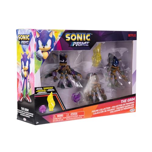 Sonic Prime 2.5-inch Action Figures The Grim Themed 5 Pieces: Sonic Trooper, Knuckles Trooper, Rouge Trooper, Yellow Shard and Purple Shard. Ages 3+ (Officially Licensed by Sega and Netflix)