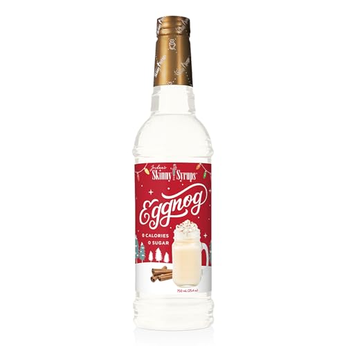 Jordan's Skinny Syrups Sugar Free Coffee Syrup, Eggnog Flavor Drink Mix, Zero Calorie Flavoring for Chai Latte, Protein Shake, Food & More, Gluten Free, Keto Friendly, 25.4 Fl Oz, 1 Pack