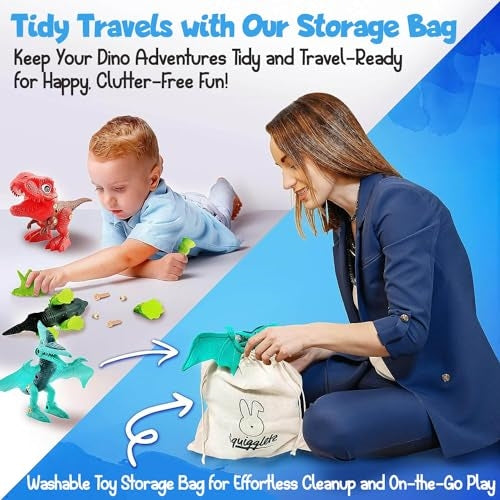 Build your own Dinosaur - Glows in the Dark and Roars - Movable Pieces - Fun and Educational STEM Screw Together Build Toys - Ages 3+