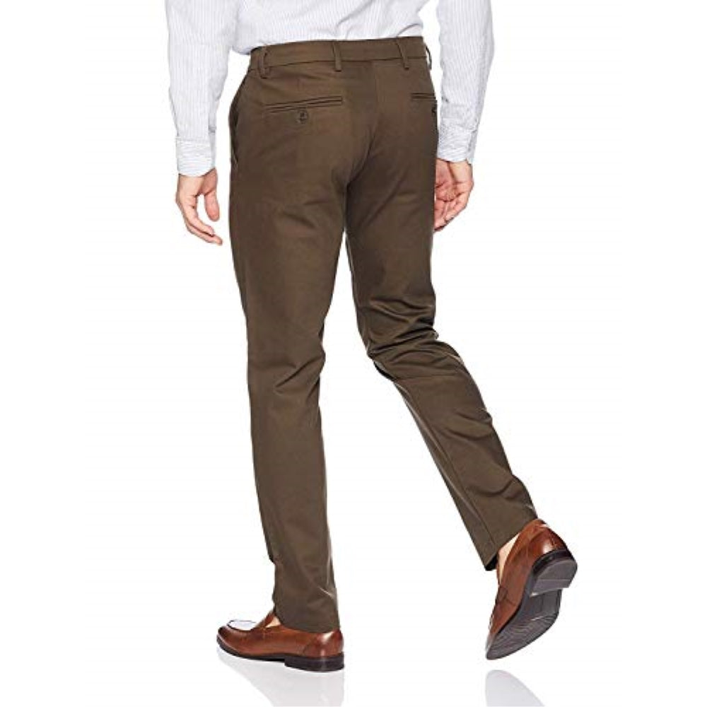 Dockers Men's Slim Fit Signature Khaki Lux Cotton Stretch Pants, Fern, 38W x 30L