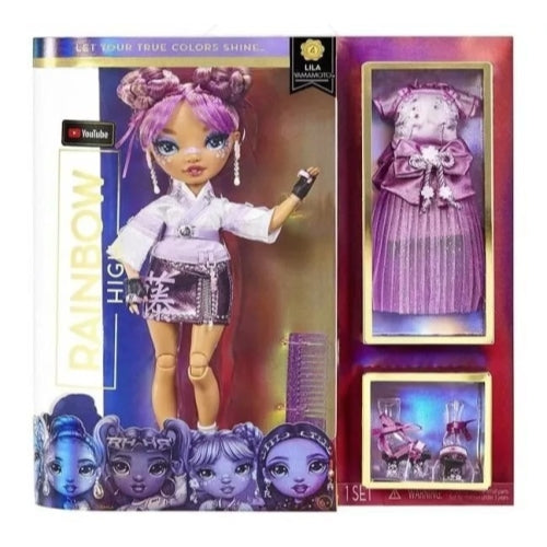 Rainbow High Lila Yamamoto- Mauve Purple Fashion Doll. 2 Designer Outfits to Mix & Match with Accessories, Great Gift for Kids 6-12 Years Old and Collectors