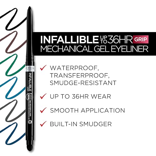 L'Oreal Paris Infallible Grip Mechanical Gel Eyeliner Pencil, Smudge-Resistant, Waterproof Eye Makeup with Up to 36HR Wear, Taupe Grey, 0.01 Oz