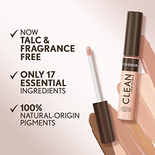 Covergirl Clean Invisible Concealer, Lightweight, Hydrating, Vegan Formula, Porcelain 101, 0.23oz