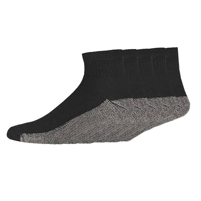 Dickies Men's Work Dri-tech Moisture Control Quarter Socks - Grey - 5 Pair -Shoes Size 6-12