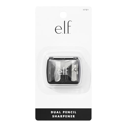 e.l.f., Dual-Pencil Sharpener, Convenient, Essential Tool, Sharpens, Easy To Clean, Travel-Friendly, Compact, Includes Bonus Small Sharpener