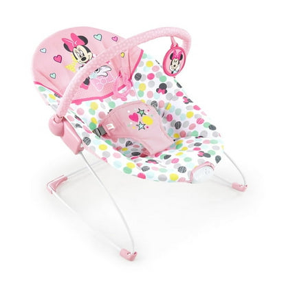 Disney Baby Slip Resistant Vibrating Infant Baby Bouncer, Minnie Mouse Spotty Dotty by Bright Starts