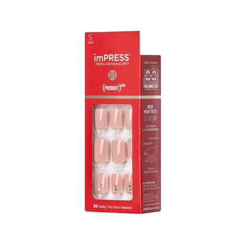 KISS imPRESS Press-On Nails, Red, 30 Count