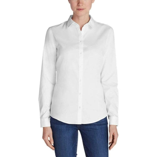 Eddie Bauer Women's Wrinkle-Free Easy Care Long-Sleeve Shirt Solid