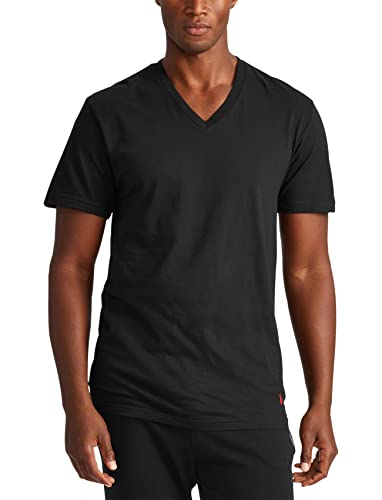 POLO RALPH LAUREN Classic Fit Undershirt w/Wicking 3-Pack V-Necks Andover Heather/Madison Heather/Black MD