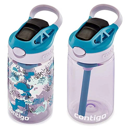 Contigo Kids 2-Pack Straw Water Bottle, 14 oz - Dinos/Taro Juniper