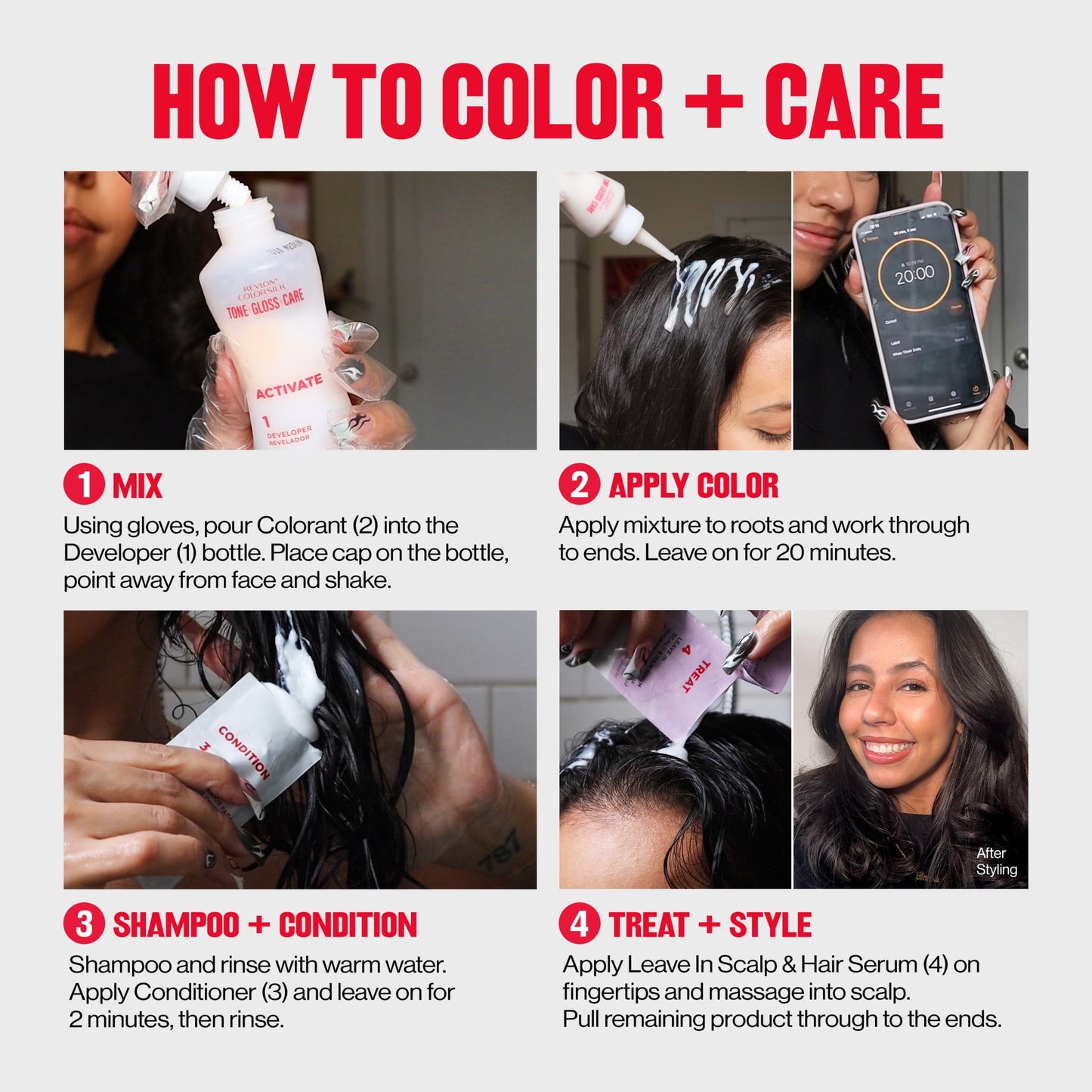 Revlon ColorSilk Tone + Gloss + Care Demi-Permanent Hair Color, 3 Brown Black, 4.5 fl oz