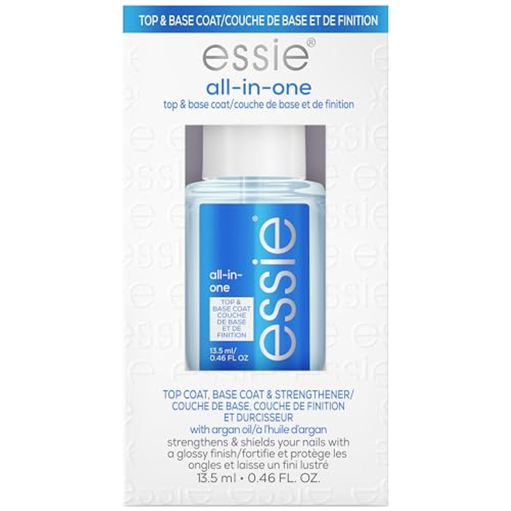 essie Nail Care, 8-Free Vegan, All In One Base Coat and Top Coat, strength and shine nail polish, 0.46 fl oz