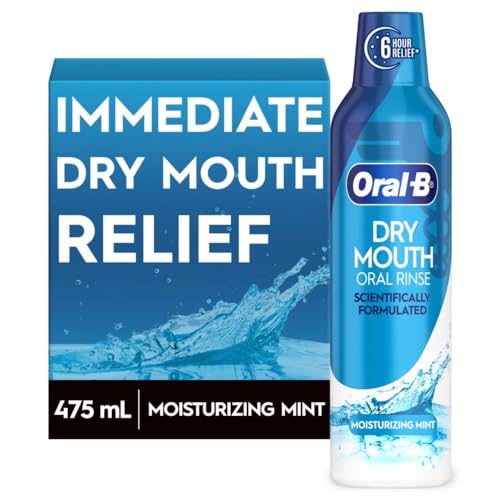 Oral-B Dry Mouth Oral Rinse Mouthwash, Moisturizing Mint, 16 Fl Oz