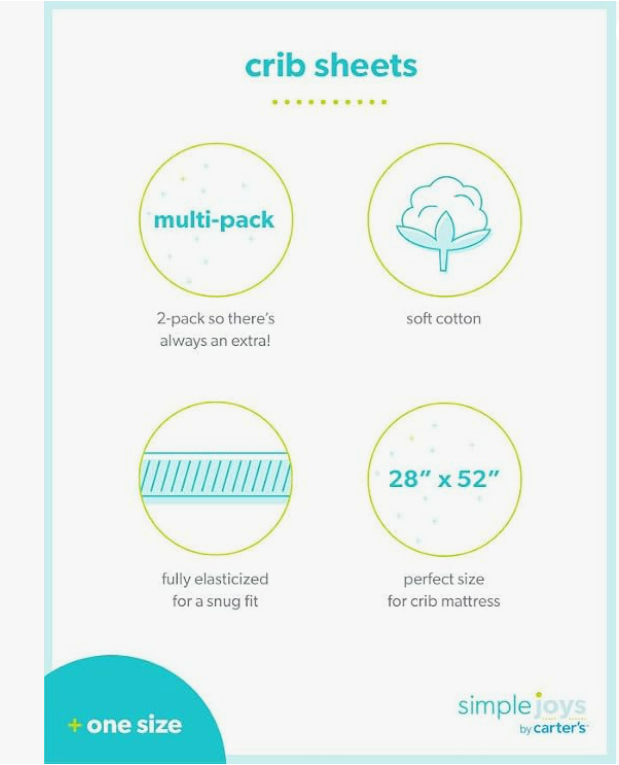 Simple Joys by Carter's Baby 2-Pack Cotton Crib Sheets