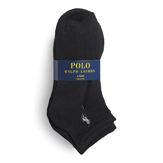 POLO RALPH LAUREN Men's 6pk Quarter Socks, SIZE 6-12 (BLACK)