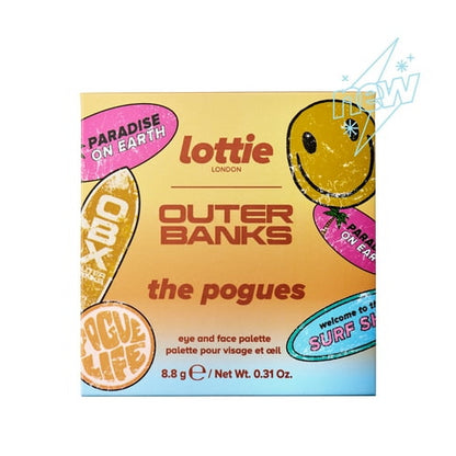 Lottie London x Outer Banks The Pogues Face & Eyeshadow Palette, Pink, Golds, 7 Colors, 0.31 oz