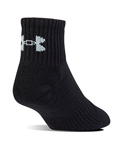 Under Armour Unisex-Adult Cotton Quarter Socks, Multipairs, Black/Gray (6-Pairs), Large