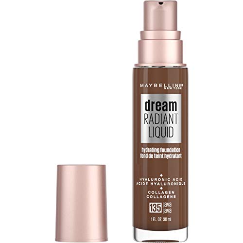 Maybelline Dream Radiant Liquid Medium Coverage Hydrating Makeup, Lightweight Liquid Foundation, Java, 1 Count