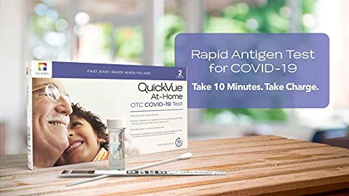 Quidel QuickVue At-Home OTC COVID-19 Test Kit, Self-Collected Nasal Swab Sample, 10 Minute Rapid Results - Single Kit (includes 2 tests, intended for a single user)