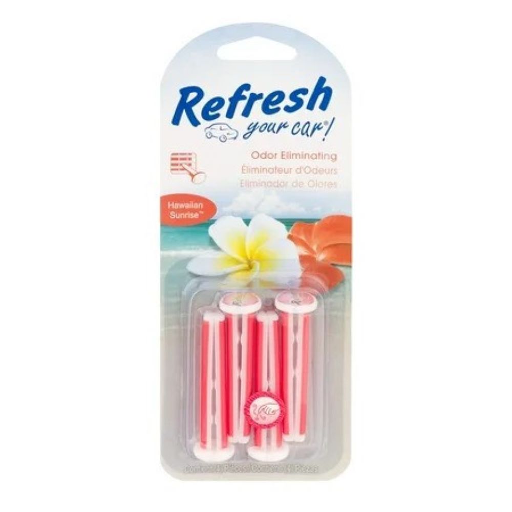 2 Refresh your car Odor Eliminating Vent Stick Air Freshener Hawaiian Sunrise