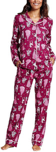 Target Women's Holiday Christmas Flannel Reindeer 2 Piece Pajama Set