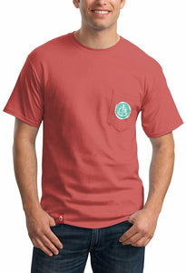 Coastal Waters Men Graphic Cotton T-Shirt Short Sleeve Pocket Tee Greenery M