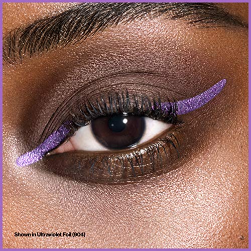 Revlon So Fierce! Chrome Ink Liquid Eyeliner, Longlasting Bold Metallic Pen Liner with Dip Ink Cap for Pearl, Shimmer Blend, 904 Ultraviolet Foil, 0.03 oz.