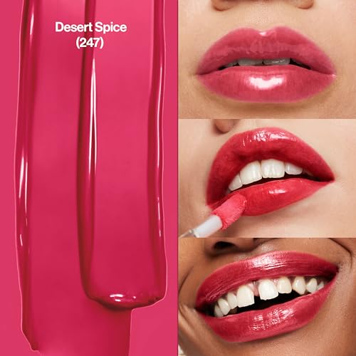 REVLON Lip Gloss, Super Lustrous The Gloss, Non-Sticky, High Shine Finish, 247 Desert Spice, 0.13 Oz