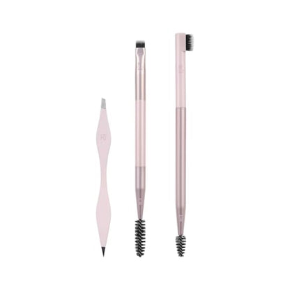 Real Techniques Brow Shaping Set, Spoolie, Tweezers & Brow Brushes, Dual-Ended Tools, For Styling, & Shaping Eyebrows, Get Full, Fluffy Brows, Multiuse Brushes, Cruelty-Free, 3 Piece Set