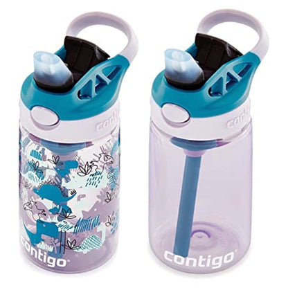 Contigo Kids 2-Pack Straw Water Bottle, 14 oz - Dinos/Taro Juniper