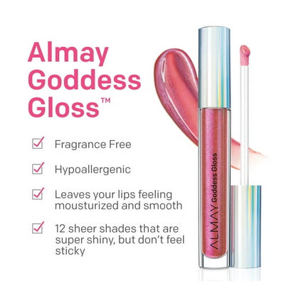 Almay Goddess Moisturizing Holographic Lip Gloss, Hypoallergenic, 700 Flame