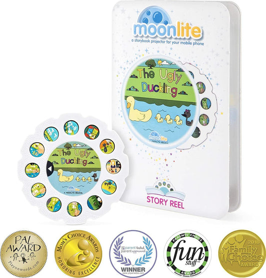 Moonlite Storytime The Ugly Duckling Storybook Reel, A Magical Way to Read Together, Digital Story for Projector, Fun Sound Effects, Toddler Early Learning Toys Gifts for Kids Ages 12 Months and Up