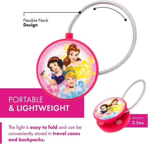 WITHit Disney Clip On Book Light - Forever Princess - LED Reading Light with Clip for Books/eBooks, Dimmable, Reduced Glare, Portable & Lightweight Bookmark Light for Kids, Batteries Included