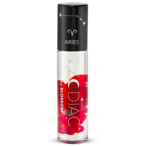 Blossom Zodiac Sign Vanilla Scented Moisturizing Roll-On Lip Gloss with Crystals, Made in USA, 0.20 fl. oz./5.9ml, Aries